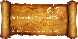Orlovszky Trisztán névjegykártya